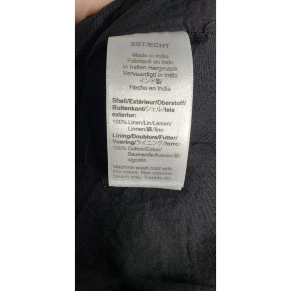 J. Crew NWT Black Beauchamps Linen Button Back Sleeveless Shift Dress XS Tall - Picture 11 of 12